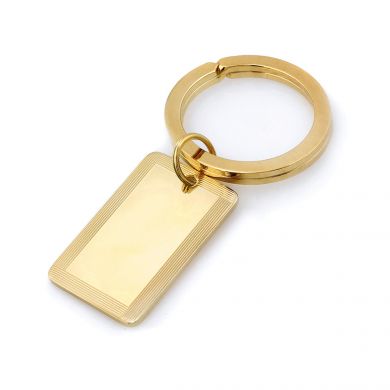 23 Karat Gold Engravable Rectangle Key Chain