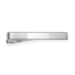Sterling Silver Engine Turned Tie Clip