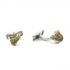 Two Tone Stainless Steel Love Knot Cufflinks