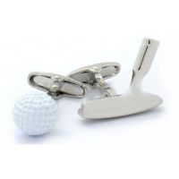 Gold Golf Ball Cufflinks, Dimpled Sphere Cufflink