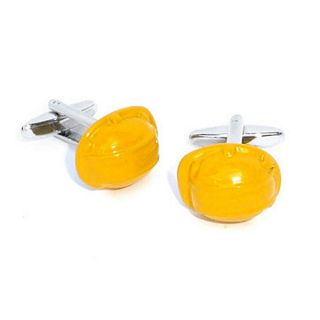 Yellow Safety Helmet Cufflinks