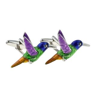 Multicolored Hummingbird Cufflinks