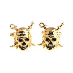 Gold Pirate Skull Cufflinks