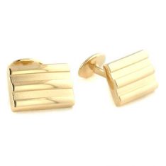 Vermeil Ribbed Cufflinks