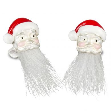 Sterling Silver Bearded Santa Cufflinks