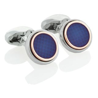 Geometric Round Blue Cufflinks