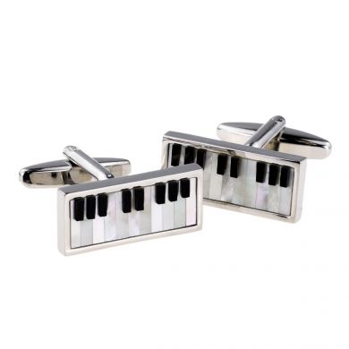 Musical Mother Of Pearl Piano Cufflinks