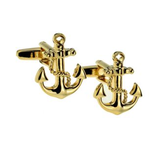 Gold Sailor Nautical Anchor Cufflinks